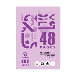 Olympic ECO G104P Grid Exercise Book A4 10mm Grid 48 Page